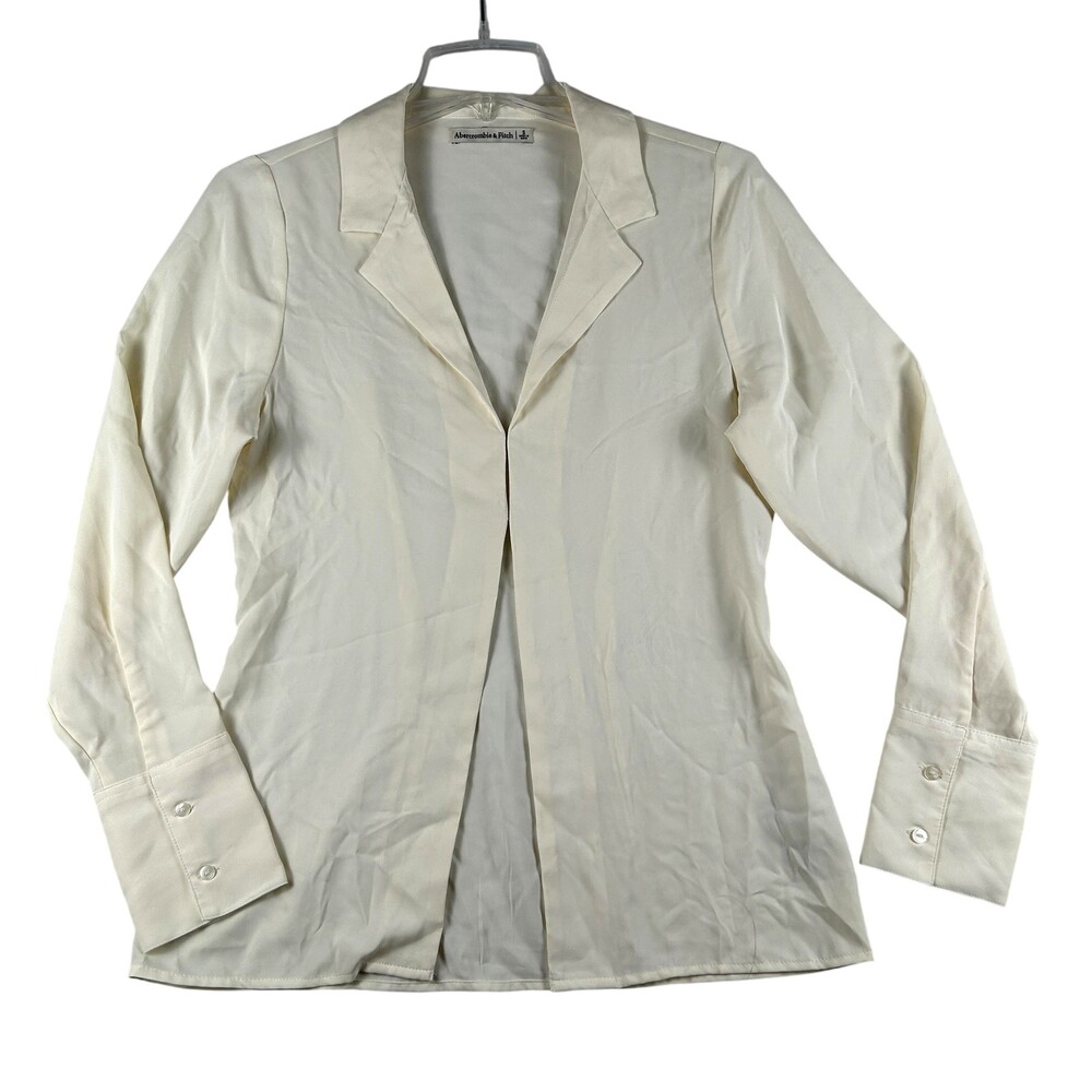 Abercrombie & Fitch Blouse Womens Small Open Front Lightweight Hook & Eye Jacket